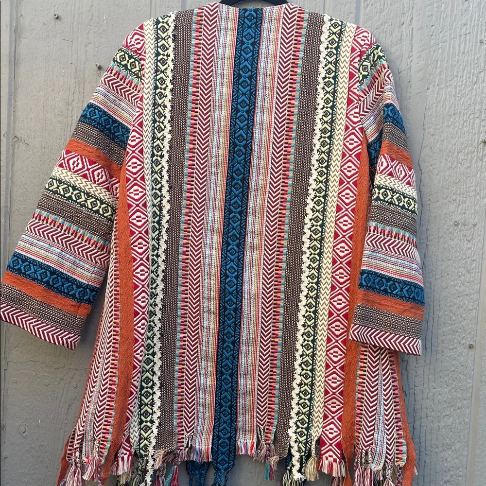 Zara Embroidered Jacquard Coat Jacket Festival - Picture 11 of 16